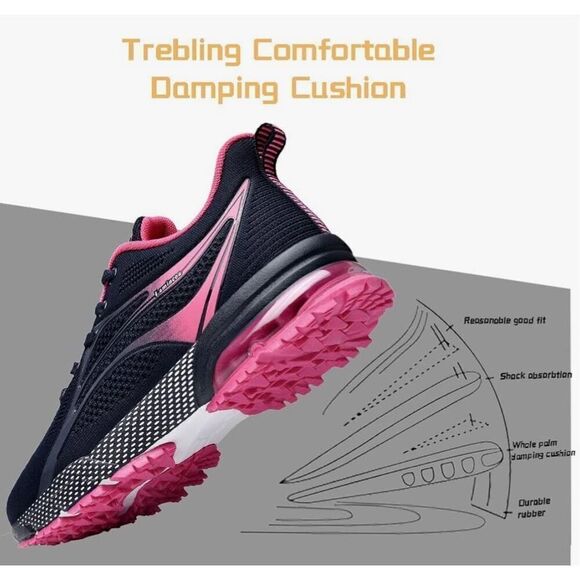 Lamincoa Women Air Running Shoes Athletic Sneakers Non Slip Blue Pink Size 7.5-8 - Picture 14 of 16